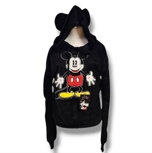 DISNEY | LICENSED MICKEY MOUSE FLEECE PLUSH HOODED OVERSIZED PULLOVER - …